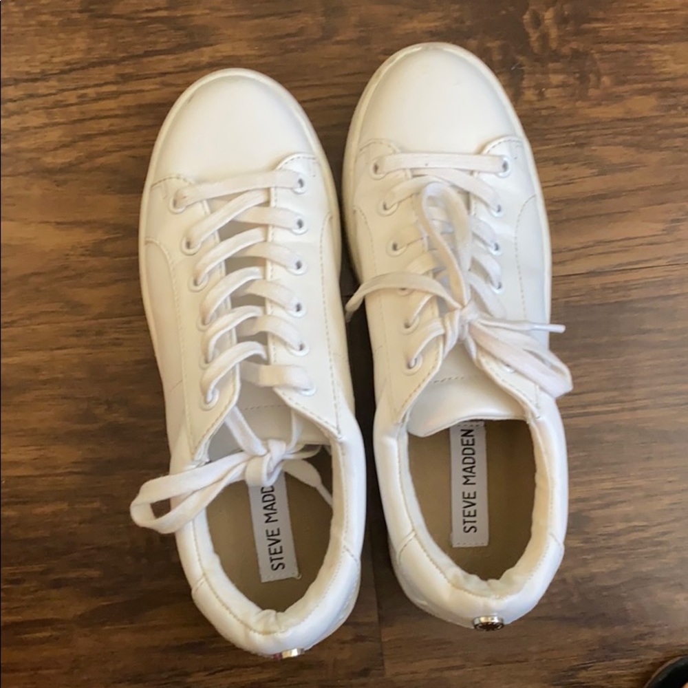 Steve Madden white platform sneakers